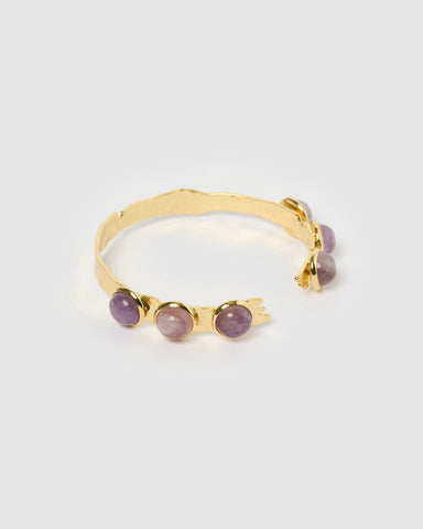 Miz Casa & Co Tempest Freshwater Pearl Bracelet Gold Purple