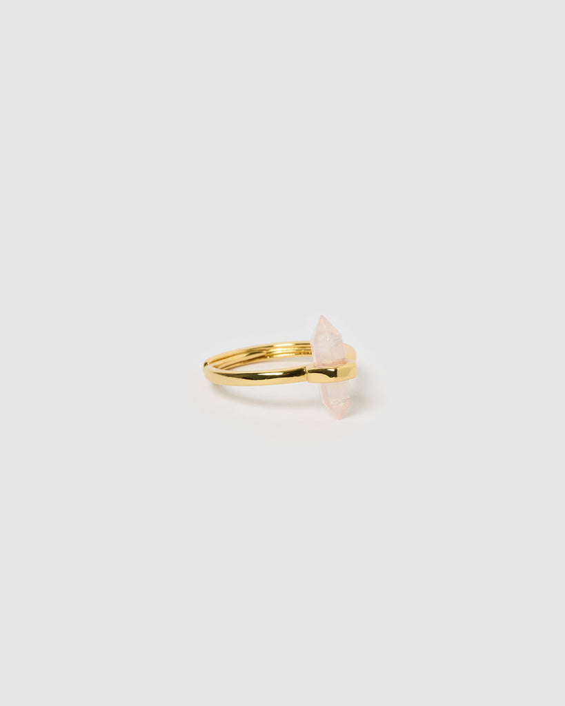 Miz Casa & Co Amy Ring Gold Rose Quartz