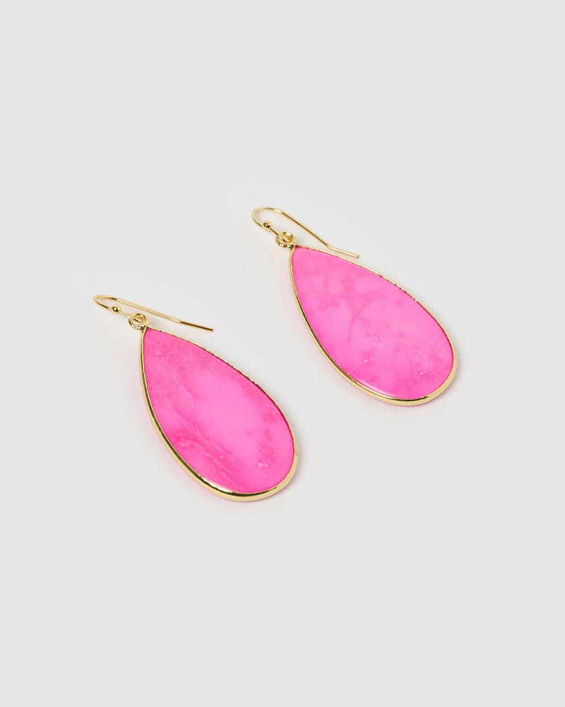 Miz Casa & Co Sea Petal Earrings Magenta Gold