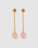 Miz Casa & Co Andie Drop Earrings Pink Gold