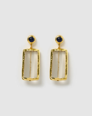 Miz Casa & Co Sea Petal Earrings Onyx Gold