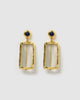 Miz Casa & Co Rose Earring Clear Quartz Blue Gold
