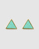 Miz Casa & Co Geometric Triangle Earrings Gold Turquoise
