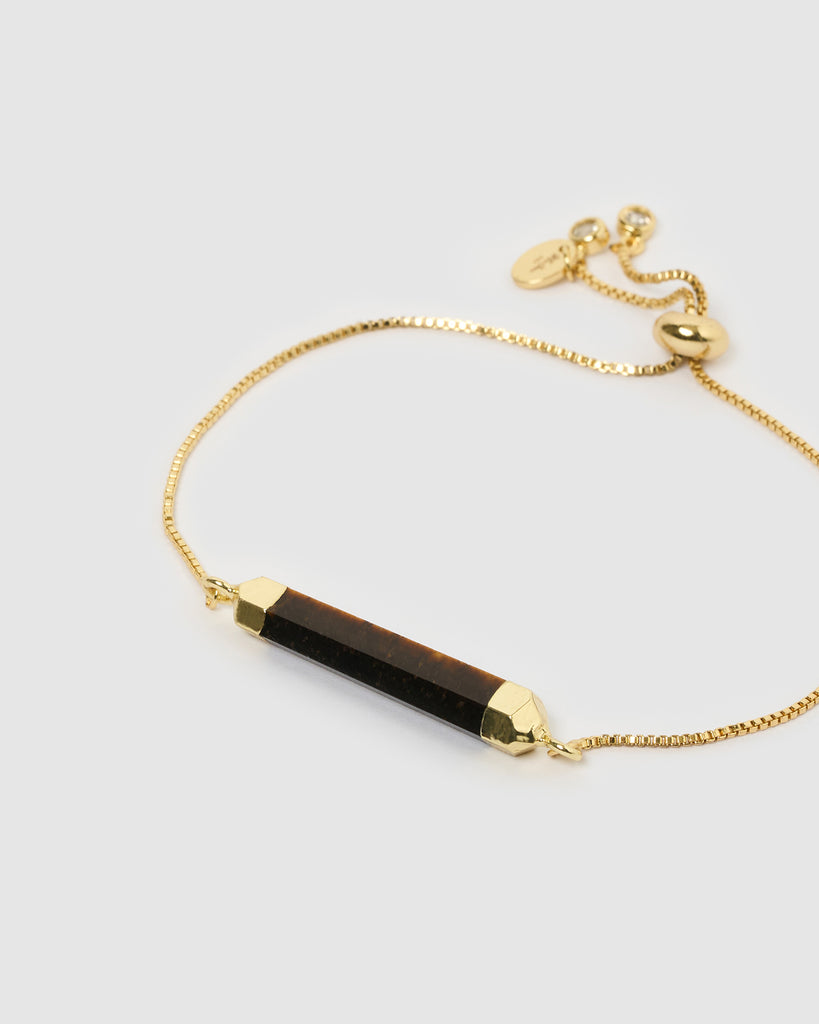 Miz Casa & Co Faceted Stone Bracelet Tigers Eye