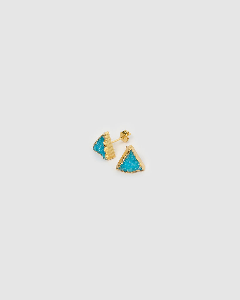 Miz Casa & Co Dusky Stud Earrings Turquoise Gold