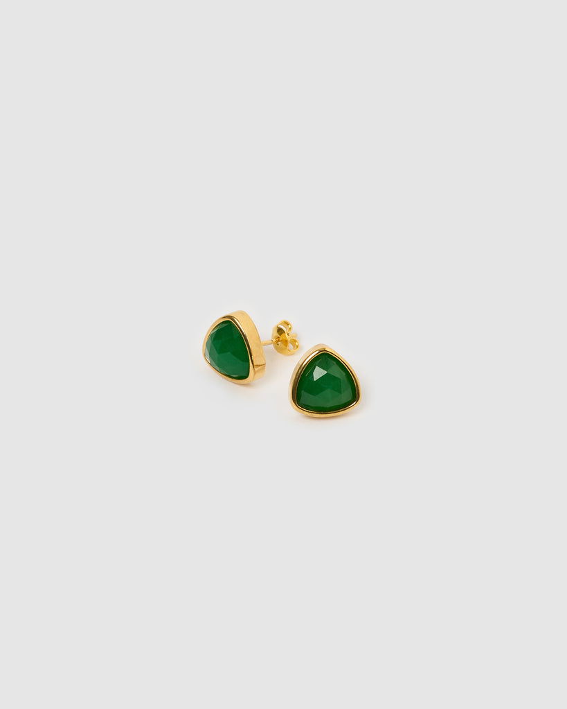 Miz Casa & Co Salt Stud Earrings Jade Gold