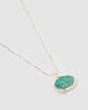 Miz Casa & Co Jewel Charm Necklace Jade Silver