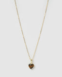 Miz Casa & Co Sammie Heart Necklace Brown Multi