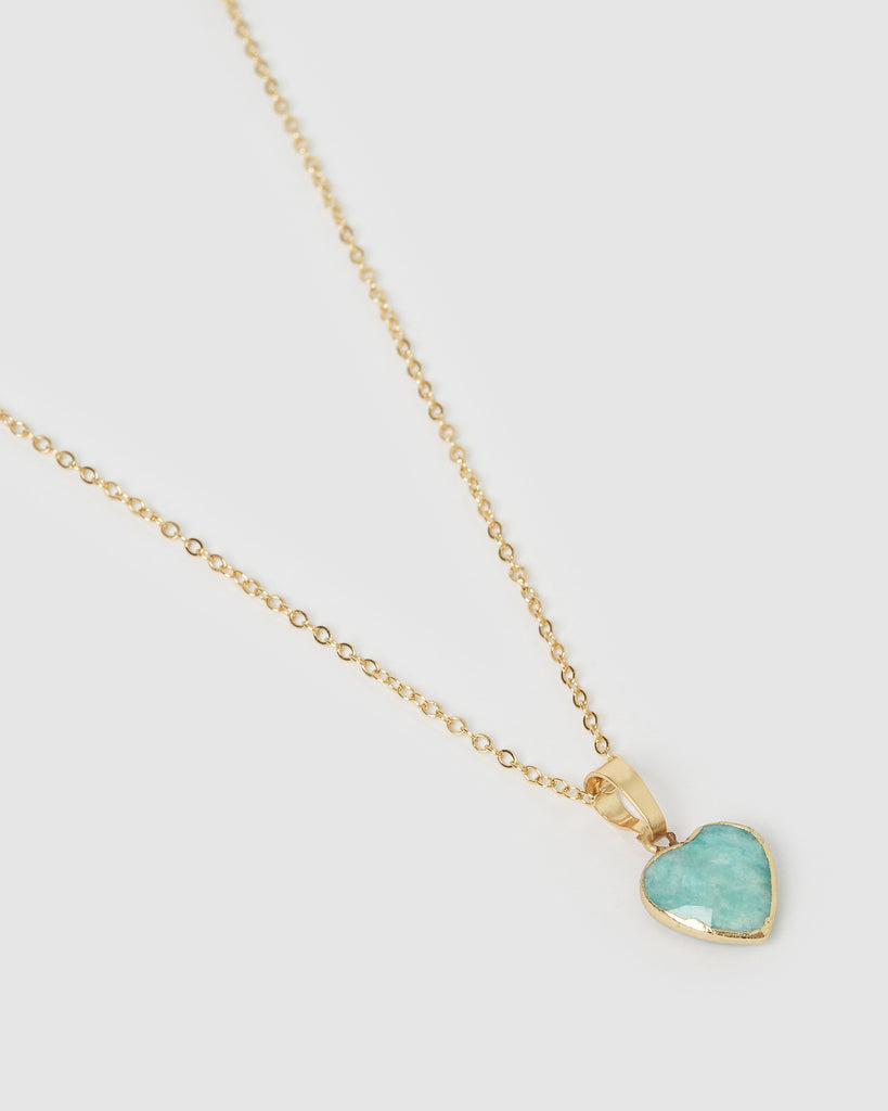 Miz Casa & Co Sammie Heart Necklace Teal Aventurine