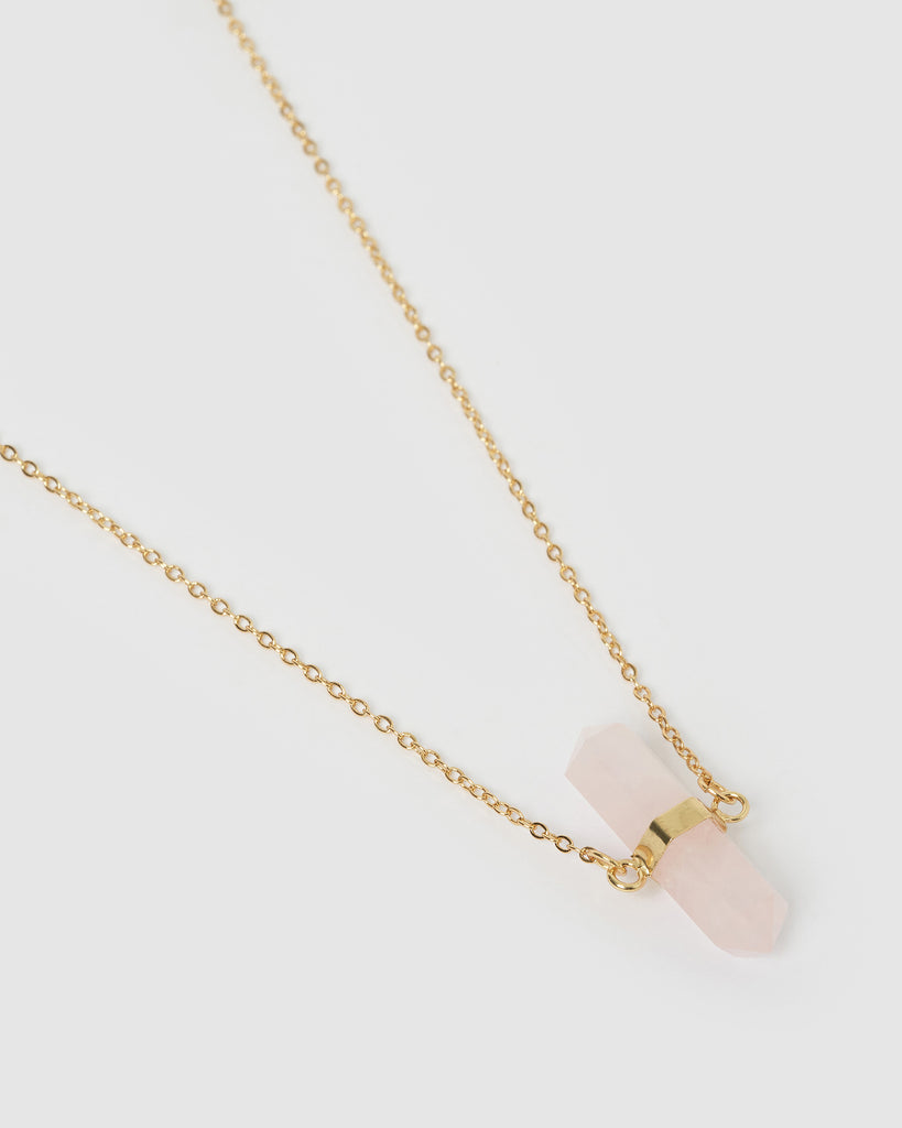 Miz Casa & Co Quinn Necklace Rose Quartz