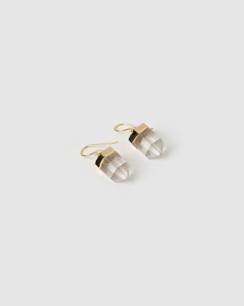 Miz Casa & Co Emily Hook Earrings Clear Quartz