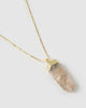 Miz Casa & Co Large Solitaire Pendant Necklace Hematite Quartz