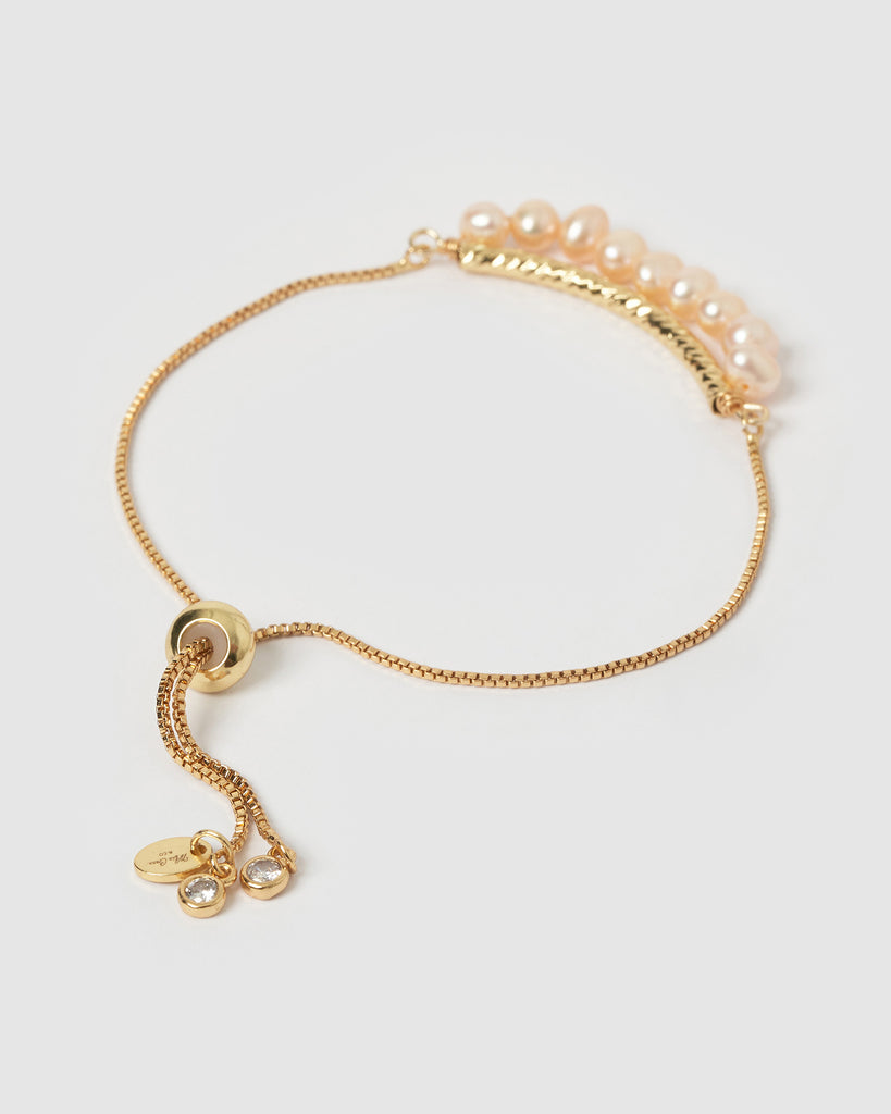 Miz Casa & Co Tempest Freshwater Pearl Bracelet Gold Pink