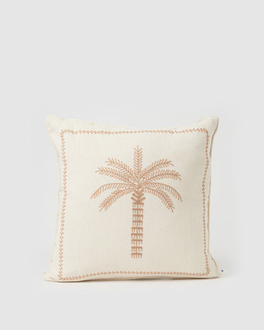 Miz Casa & Co Rectangle Palm Pillow Case Beige