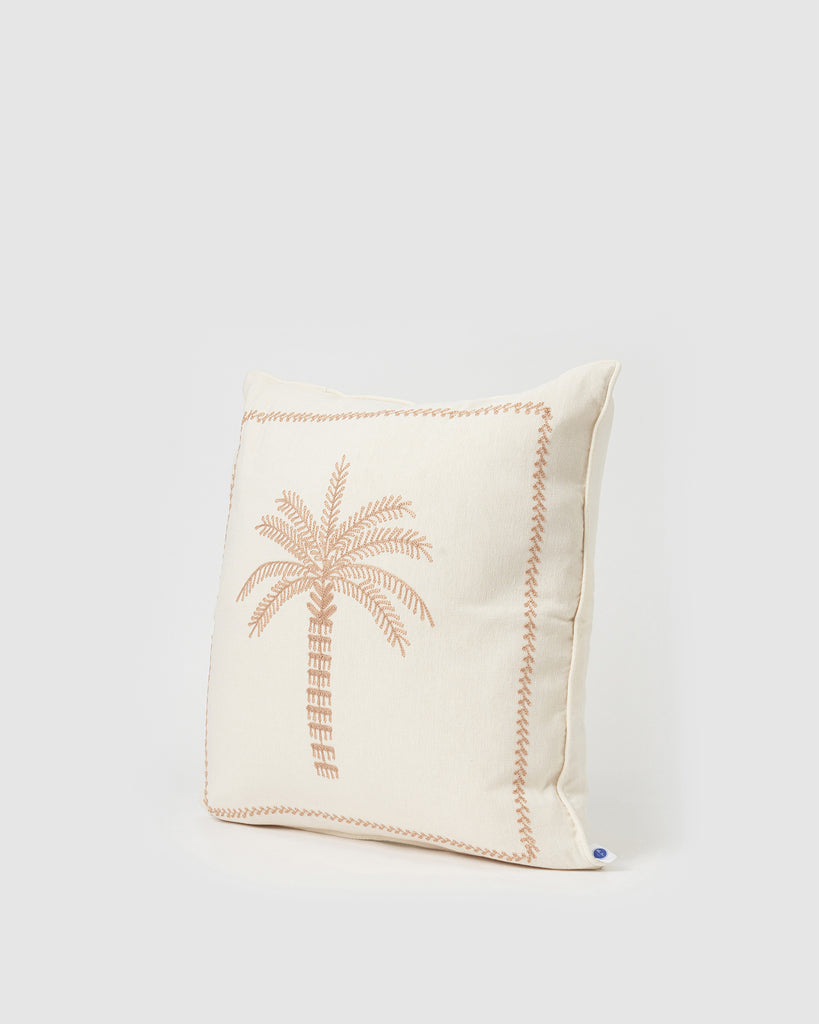 Miz Casa & Co Palm Pillow Case Beige