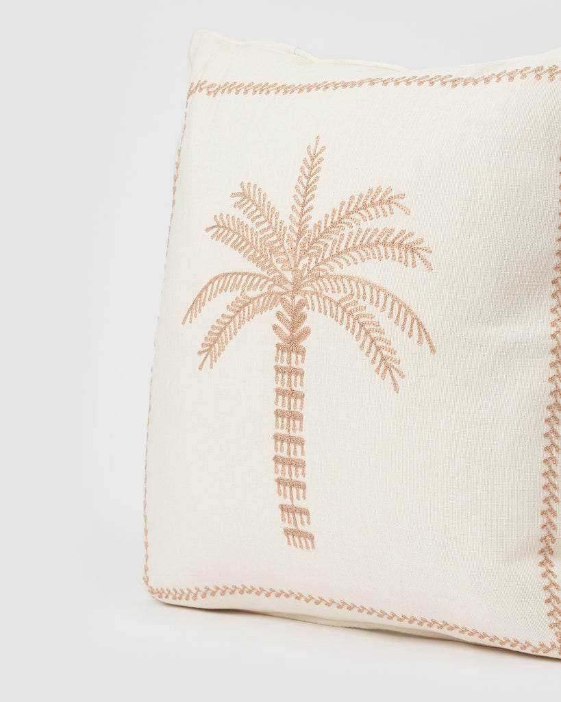 Miz Casa & Co Palm Pillow Case Beige