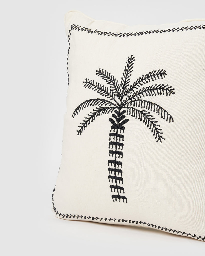 Miz Casa & Co Palm Pillow Case Black