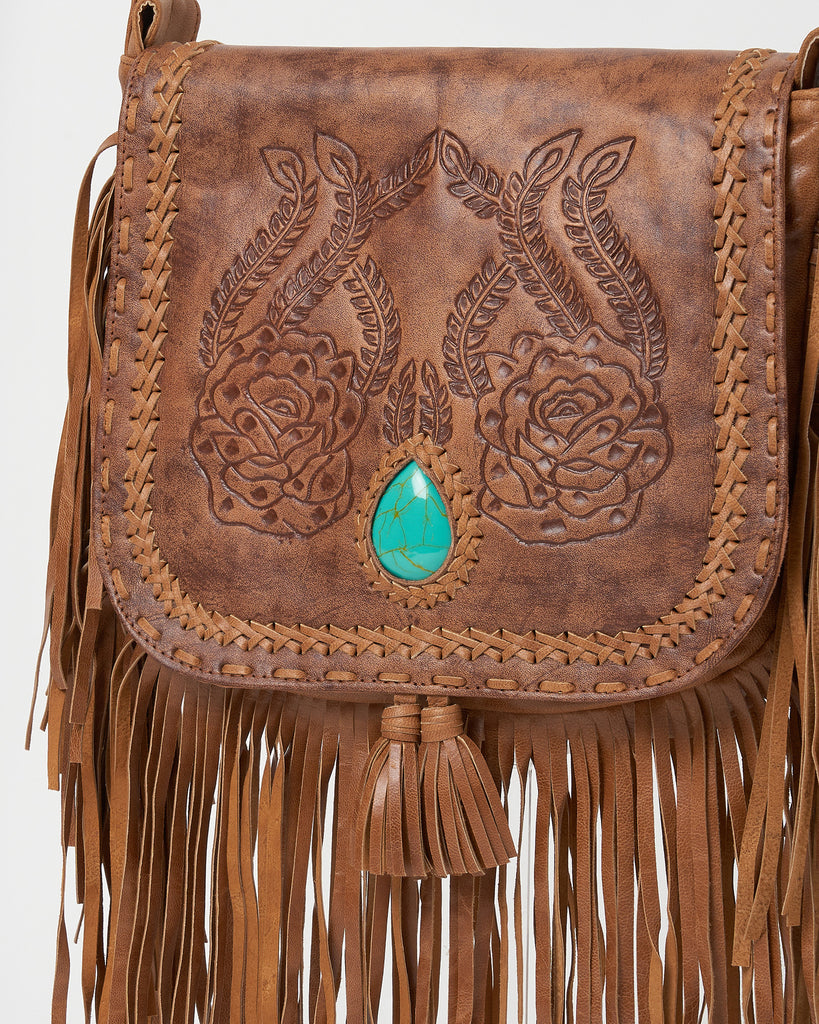 Miz Casa & Co Kaia Crossbody Bag Brown