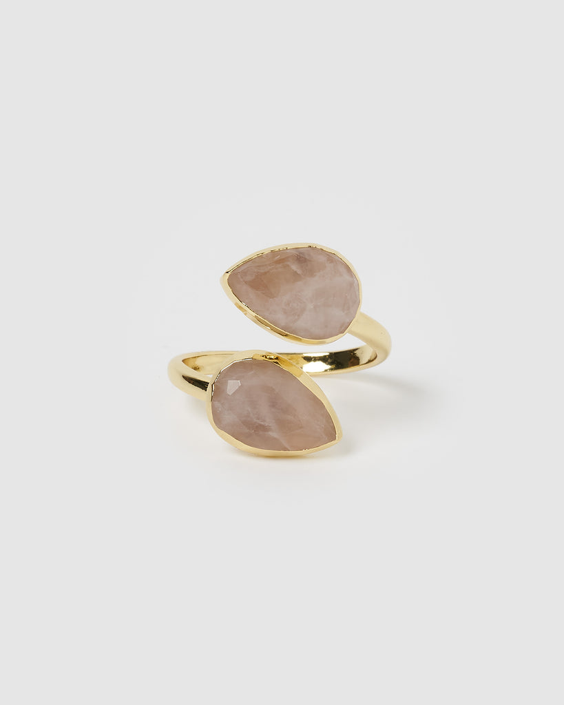 Miz Casa & Co Destiny Ring Gold Rose Quartz