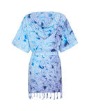 Miz Casa & Co Marley Turkish Beach Robe Tie Dye Blue