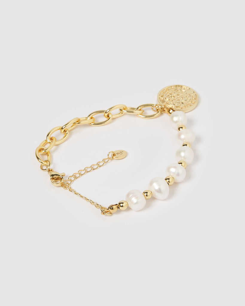 Miz Casa & Co Diana Bracelet Gold Faux Pearl