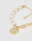 Miz Casa & Co Diana Bracelet Gold Faux Pearl