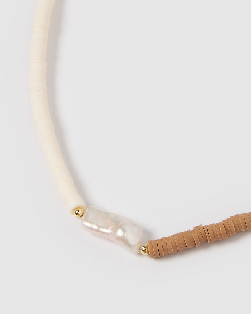 Miz Casa & Co Malia Choker Pearl Brown