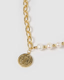 Miz Casa & Co Diana Necklace Gold Faux Pearl