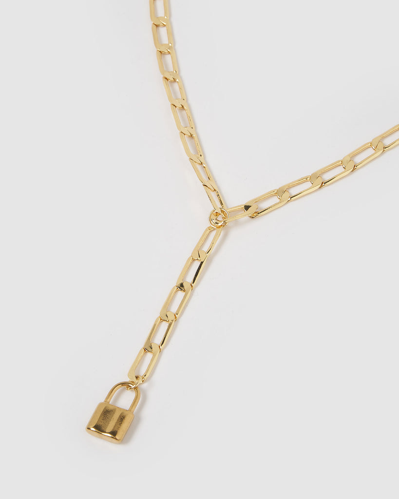 Miz Casa & Co Locked Necklace Gold