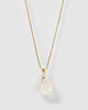 Miz Casa & Co Zodi Pendant Perfume Bottle Necklace Clear Quartz Gold
