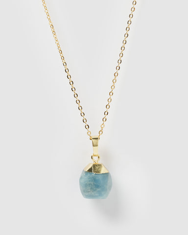 Miz Casa & Co Stone Charm Necklace Gold Rose Quartz