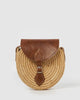 Miz Casa & Co Grace Woven Crossbody Bag Natural Brown