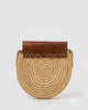 Miz Casa & Co Grace Woven Crossbody Bag Natural Brown