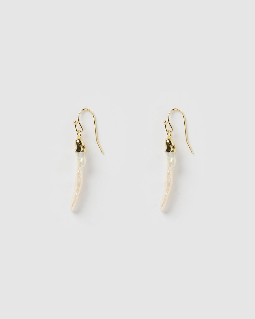 Miz Casa & Co Banu Drop Earrings Gold Freshwater Pearl