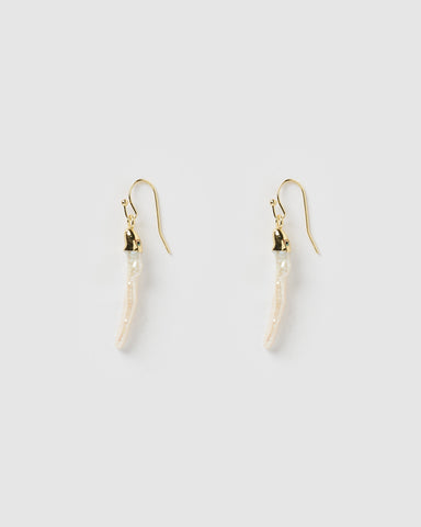 Miz Casa & Co Heiress Pearl Drop Earrings Gold Pearl