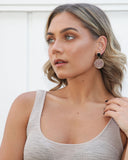 Miz Casa & Co Chelsea Earrings Rose Quartz Gold