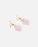 Miz Casa & Co Coral Earrings Rose Quartz Gold