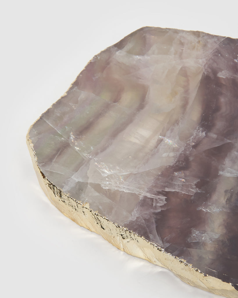Miz Casa & Co Rainbow Fluorite Crystal Platter