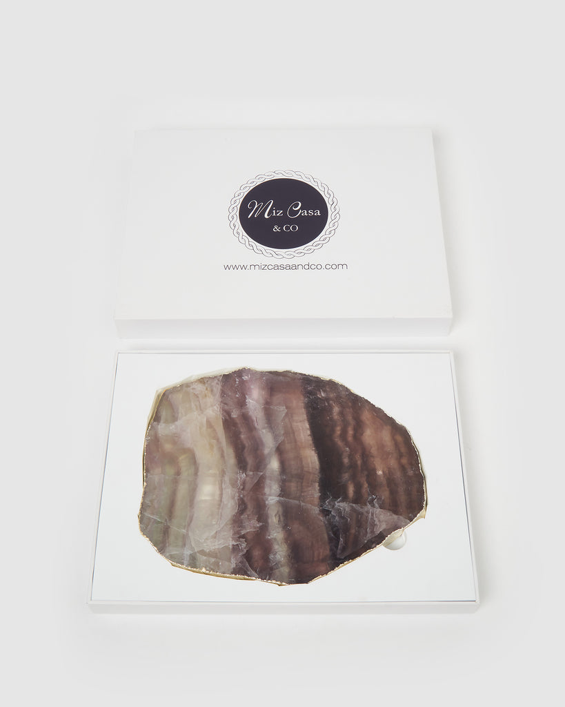 Miz Casa & Co Rainbow Fluorite Crystal Platter