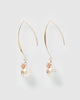 Miz Casa & Co Charlie Drop Pearl Embellished Earrings Pearl Rose Gold