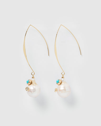 Miz Casa & Co Rose Earring Labrodite Gold