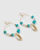 Miz Casa & Co Cosette Earrings Gold Turquoise