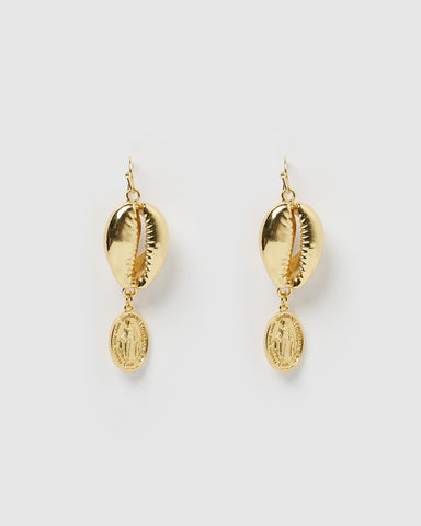 Miz Casa & Co Adrielle Shell Earrings Gold