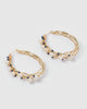 Miz Casa & Co Devine Wire Hoop Earrings Gold Blue