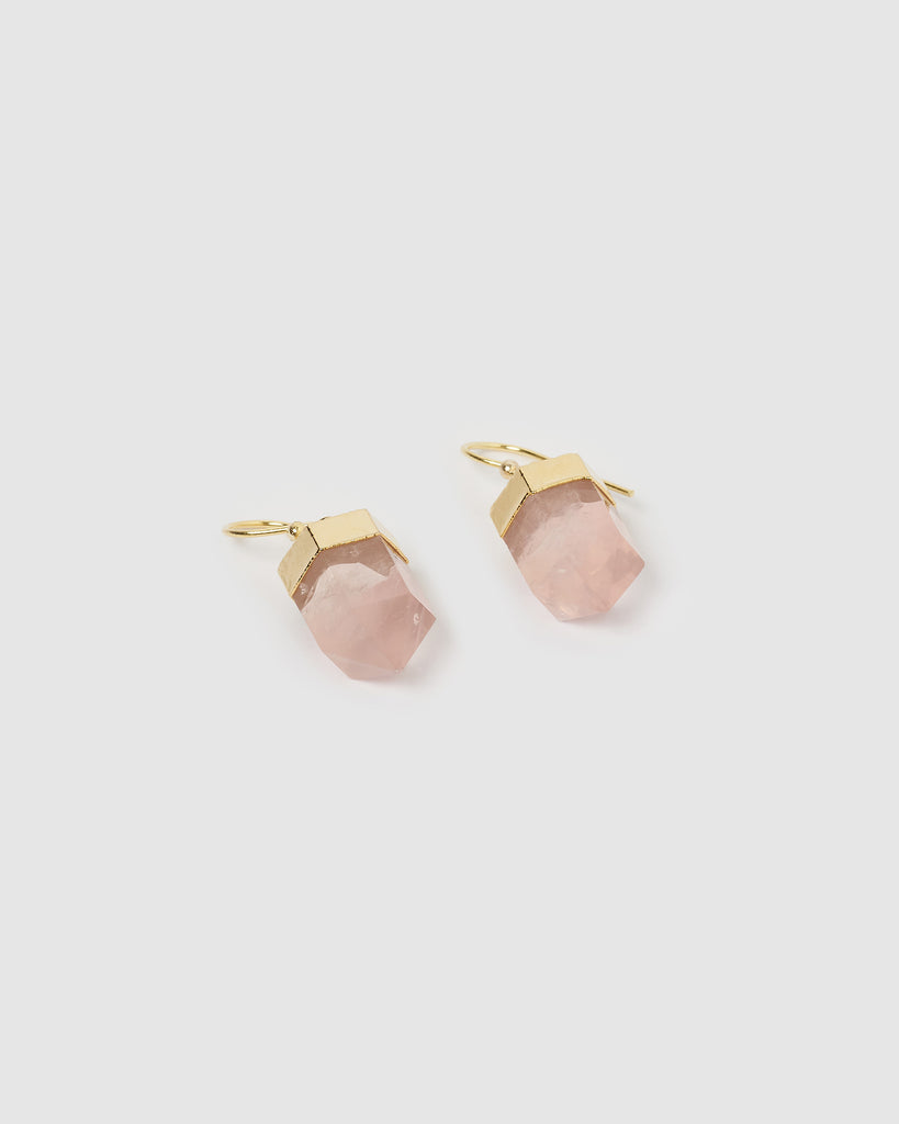 Miz Casa & Co Emily Hook Earrings Rose Quartz