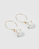 Miz Casa & Co Carole Embellished Enamel Earrings White