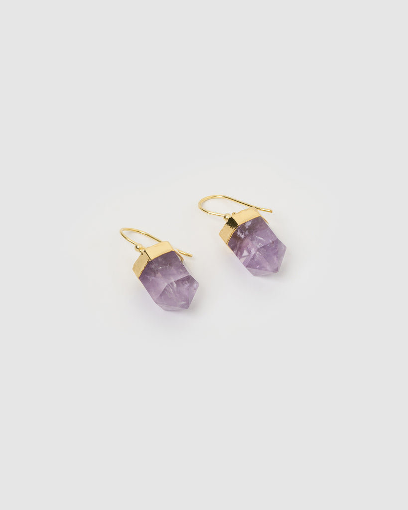 Miz Casa & Co Emily Hook Earrings Amethyst