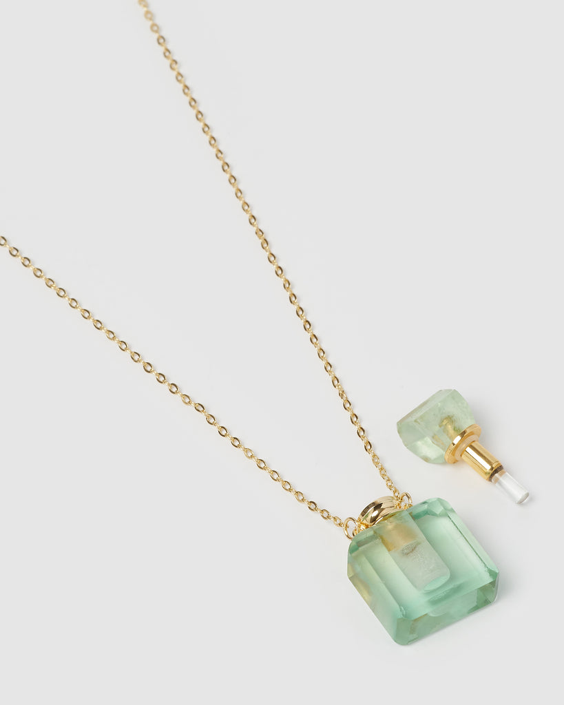 Miz Casa & Co Enchant Necklace Perfume Bottle Jade