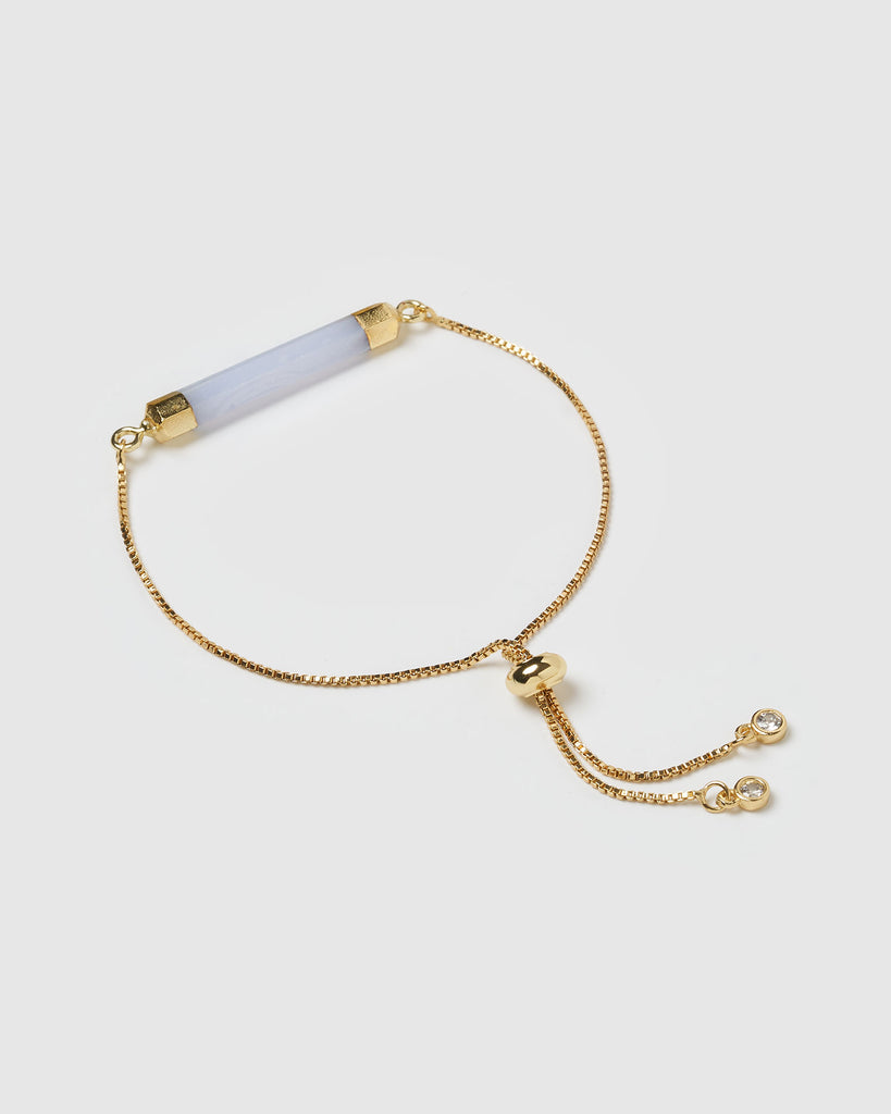 Miz Casa & Co Faceted Stone Bracelet Blue Agate