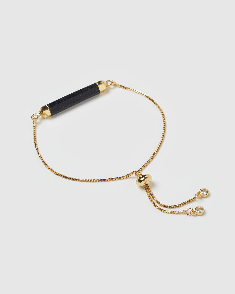 Miz Casa & Co Faceted Stone Bracelet Onyx
